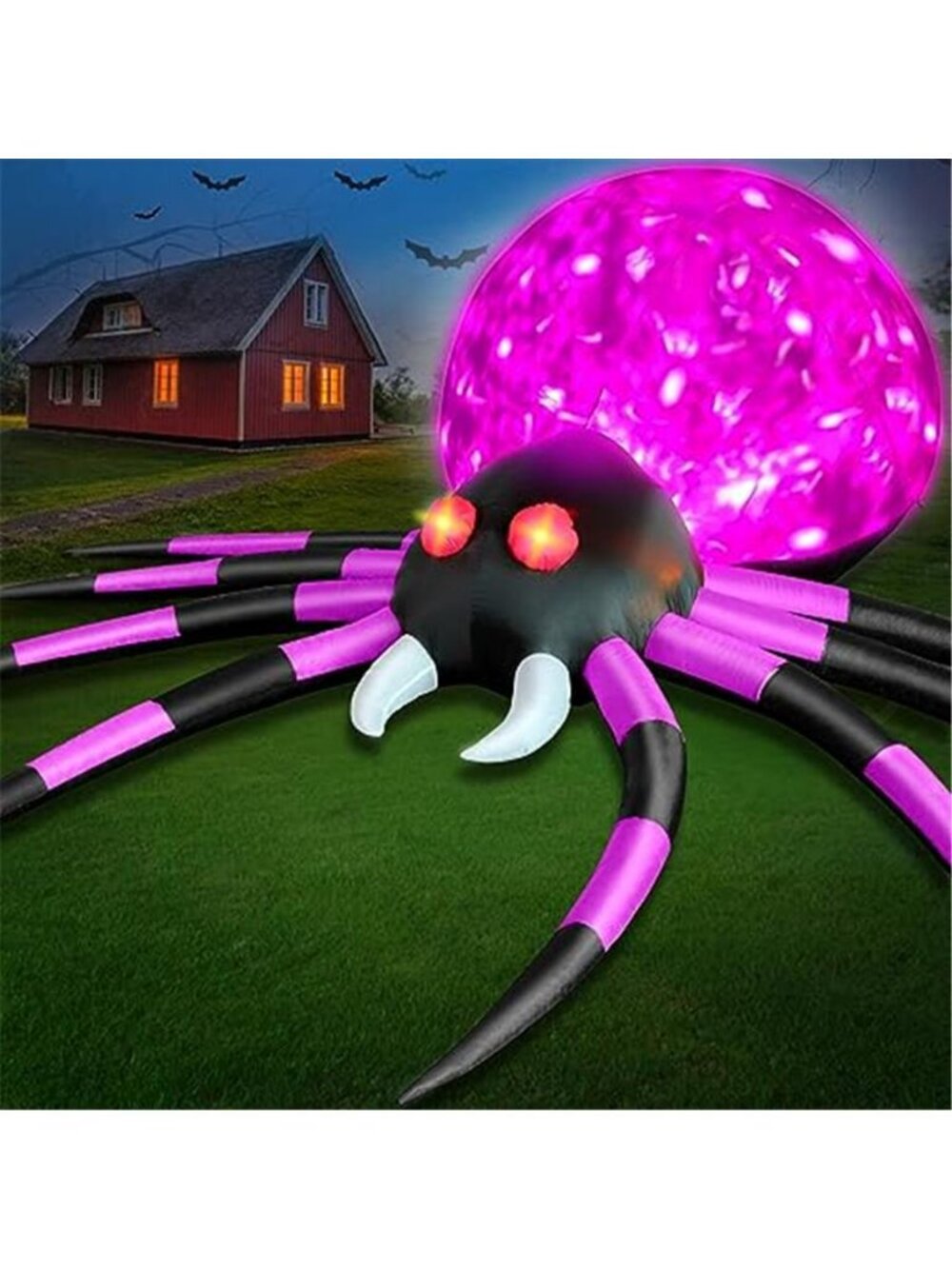 10 FT Halloween Inflatable Spider Outdoor Decorations for Yard, Big Purple